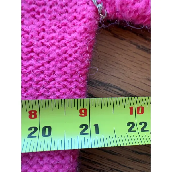 Anthropologie Pink Wool Alpaca Blend V-Neck Chain Trim Sweater Small‎ - Image 4