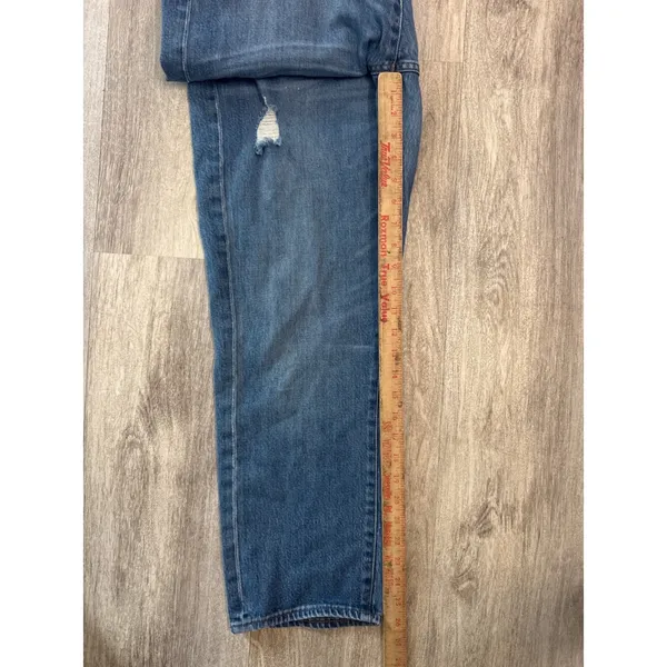 Madewell Straight Crop Jeans Medium Wash Distressed High Rise Size 32 - Image 8