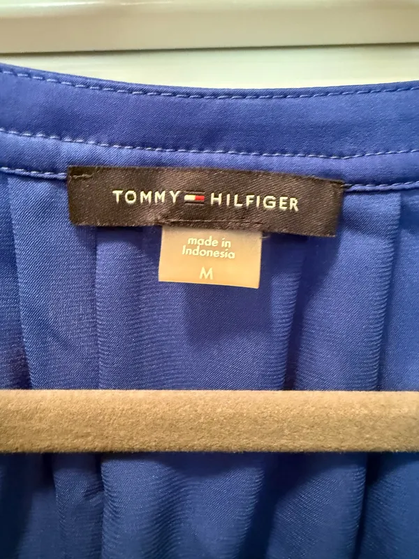 Tommy Hilfiger Blue V-Neck Cap Sleeve Blouse - Image 3