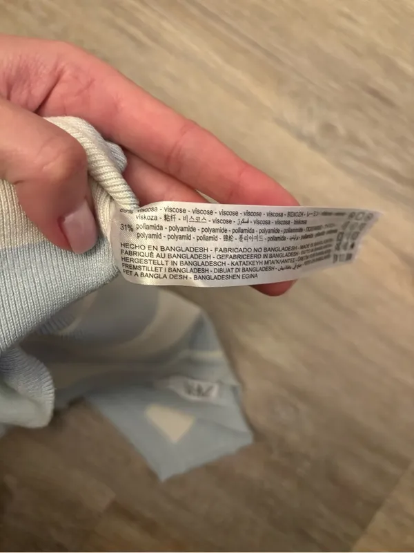 Zara Blue and Cream Striped Knit Tank Top M - Image 6