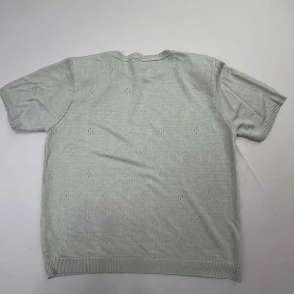 Draper's & Damon's Short Sleeve Pointelle Knit Sweater Sage Green - Image 2