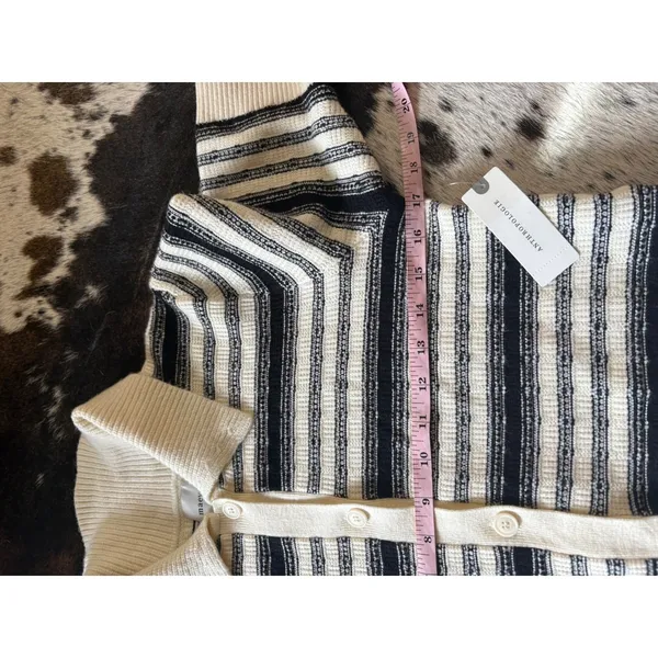 MAEVE NEW Anthropologie Collared Cropped Cardigan Sweater Cottage Knit‎ Size S - Image 8