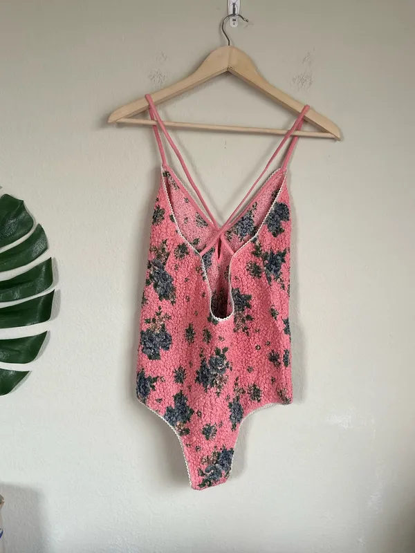 Free People Pink Seaside Rose Smocked Bodysuit - Image 8