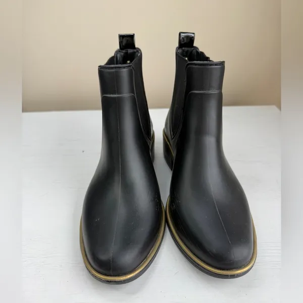 Kate Spade Solstice Ankle Rain Bootie Water Resistant Black Rubber Size 6 - Image 3