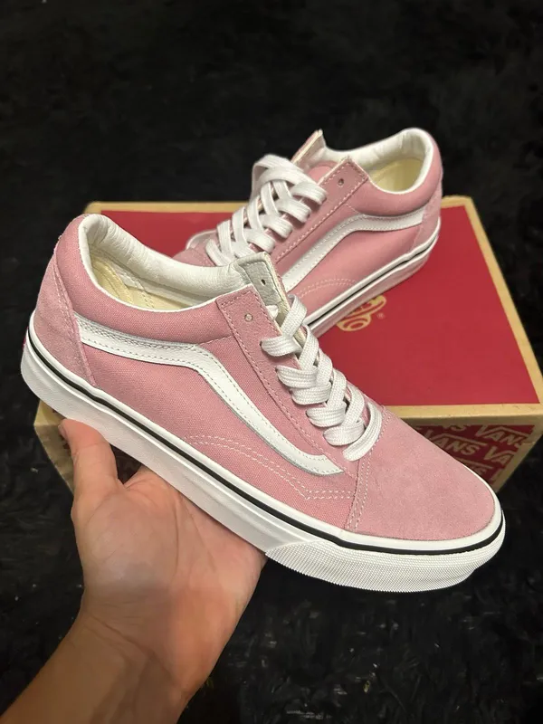Vans old skool Pink Suede lace up low top shoes sneakers women’s 7 new - Image 2