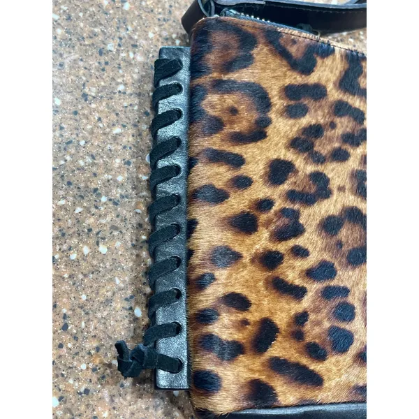 Convalore Leopard Everyday. Crossbody Bag Italian Haircalf Leather Whipstitch - Image 2