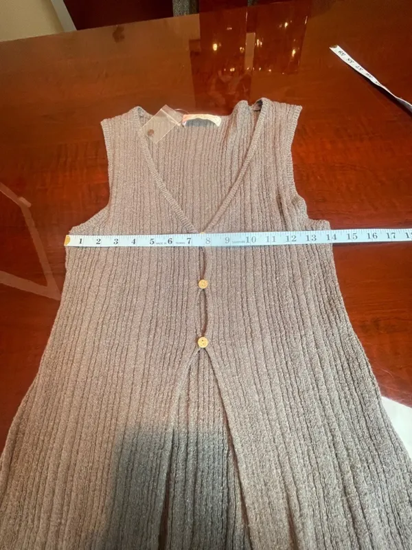 Free People Beach Rhea Knit Mini Skirt & Vest Set Ribbed XS Grey Coquette - Image 9