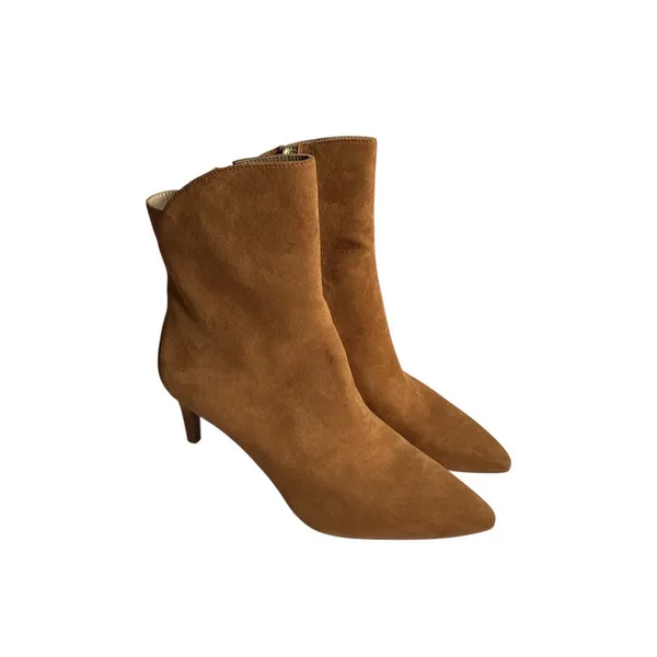 Sam Edelman Usha Suede Pointed Toe Ankle Boots Womens 10 Brown Stiletto Heel - Image 2