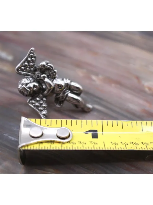 Vintage Silver Cherub Angel Lapel Hat Pin Brooch 1" Guardian Angel Gift Avon - Image 7