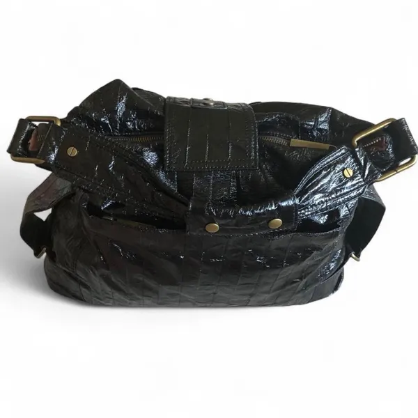 Matt & Nat Black Women's Shoulder Bag - Classic Gloss Finish - Image 6