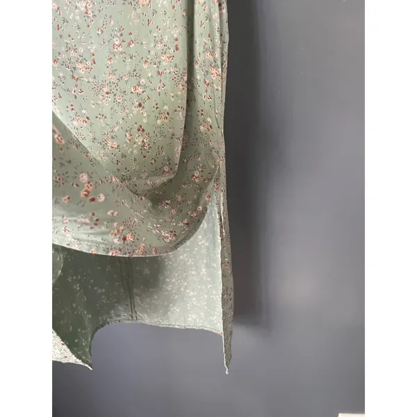 Brandy Melville Sage Green Floral Midi Skirt Side Slit Ditsy Flower MLA308L - Image 2
