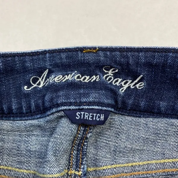 American Eagle Stretch Artist Crop‎ Jean Dark Was Denim Womens Size 0 - Image 4