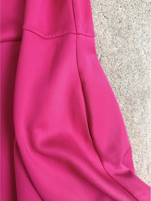 Cynthia Rowley Women's Size 10 Hot Pink Fit & Flare Laser Cut Eyelet Hem Dress - Image 11