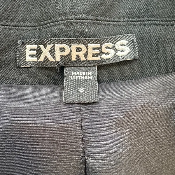 Express Ruched Sleeve Blazer – Black Tailored Office Siren Jacket - Image 7