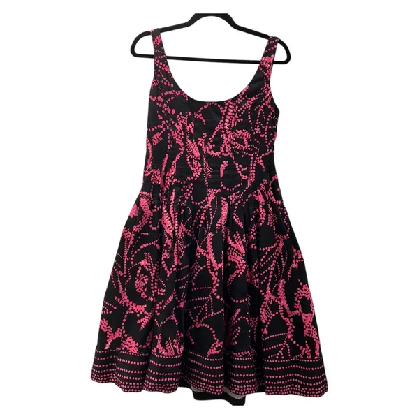 Jones New York Fit & Flare Dress Black‎ Pink 10 - Image 2