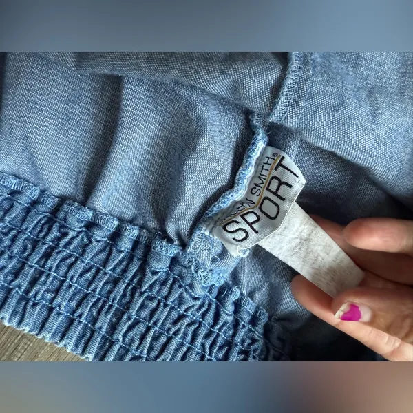 VTG Denim Beaded Blue High Waisted Women's Mom Shorts Hippie Boho Size L XL 32 - Image 3