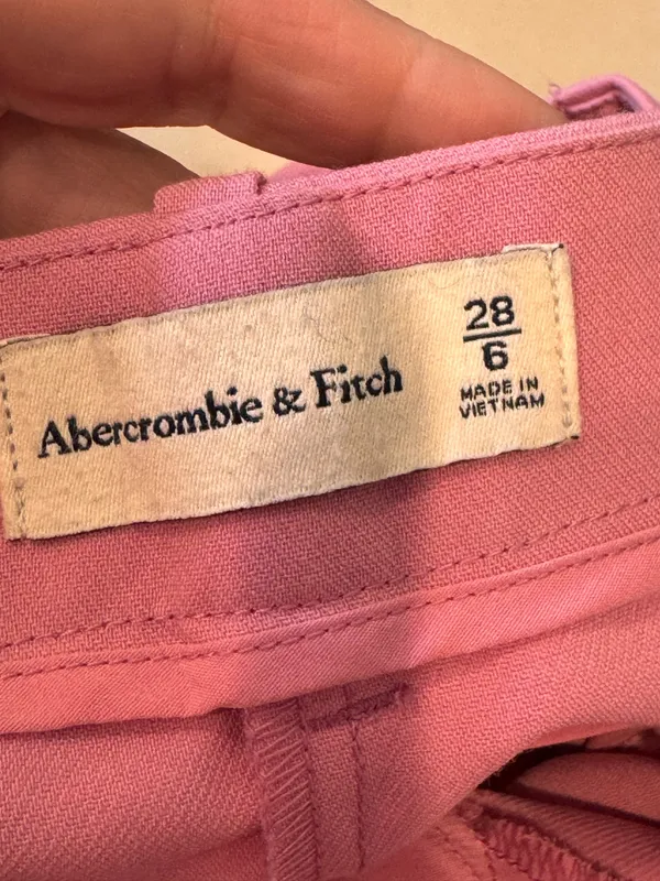 Abercrombie & Fitch Pink Pleated Pants Dress 28 6 Work High Waisted - Image 8