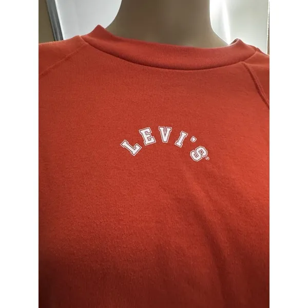 Levi’s Orange Spell Out Crewneck Boxy Sweatshirt Women’s Size Medium - Image 6