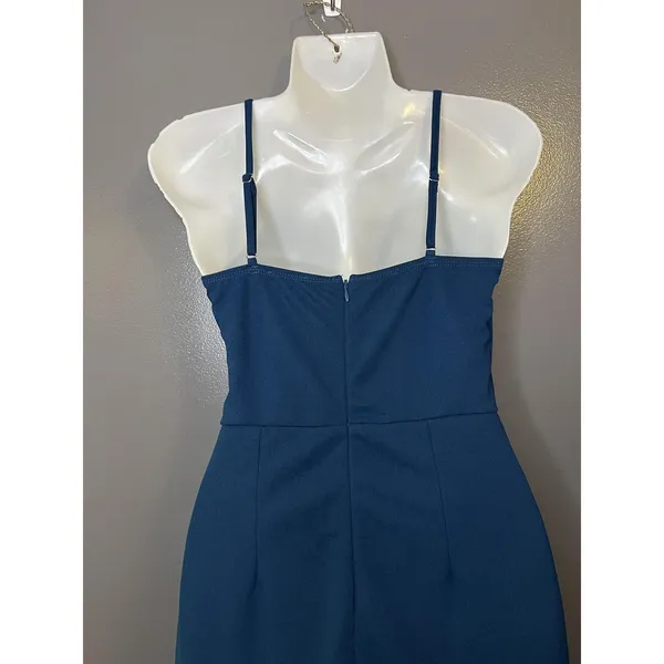Lulus Dress Womens Small Blue One Shoulder Sheath Midi Side Slit Party Cocktail - Image 7