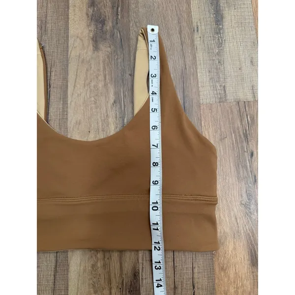 Lululemon Like a Cloud Longline Sports Bra Camel Tan Size 8 Medium Support - Image 5