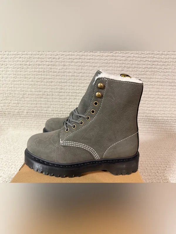 Dr Martens 1460 Pascal Bex Faux Fur Lined Boot Sz US 8 Gunmetal color - Image 5