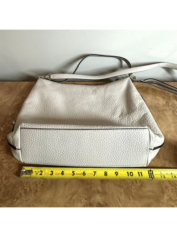 Kate Spade Ivory Pebbled Leather Convertible Hobo Shoulder Crossbody Bag - Image 5