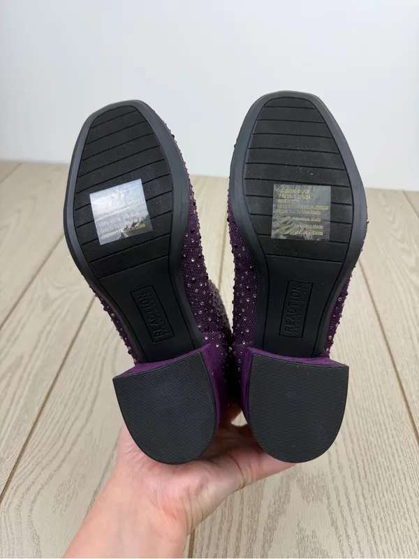 Kenneth Cole Reaction Women's Rida Stretch Jewel Dress Booties 7.5W Purple $109 - Image 6