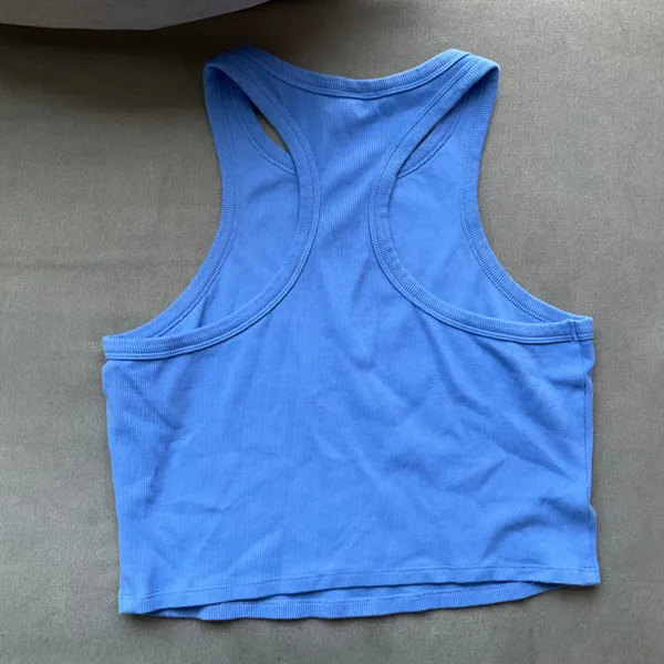 Alo Yoga Aspire Tank Crystal Clear Blue/White L - Image 4
