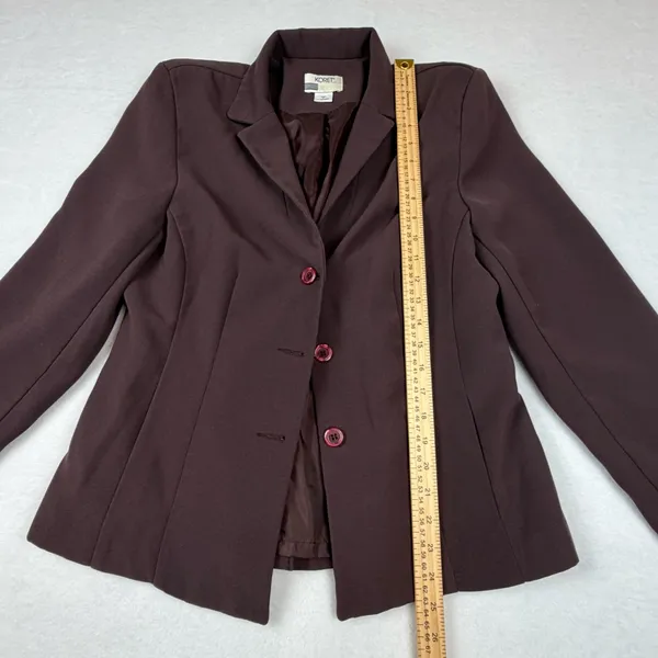 Koret Blazer Women Size 10 Brown 3-Button‎ Structured Office Professional - Image 3