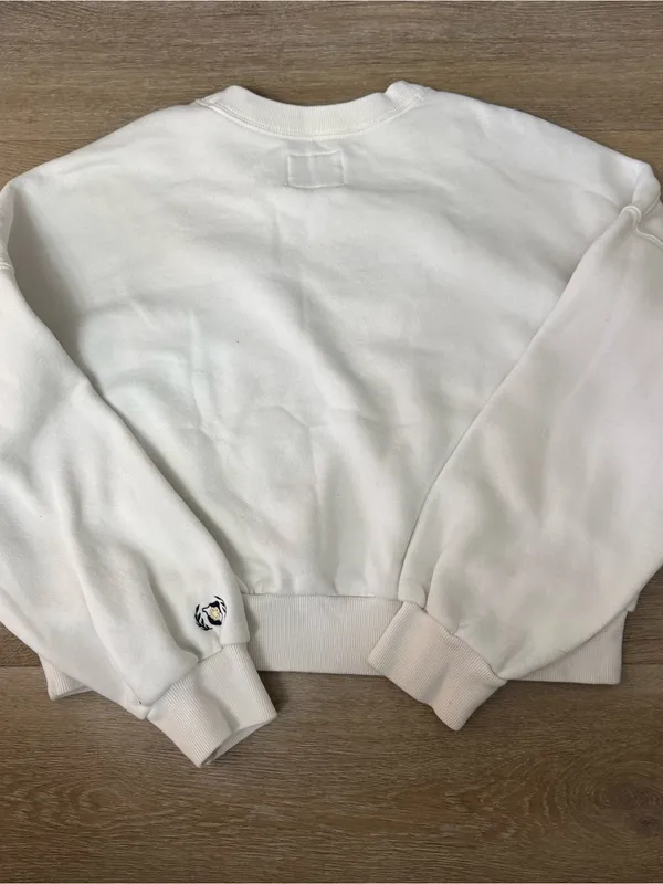 Abercrombie Marseille France Crest White Crewneck Sweatshirt - Image 4