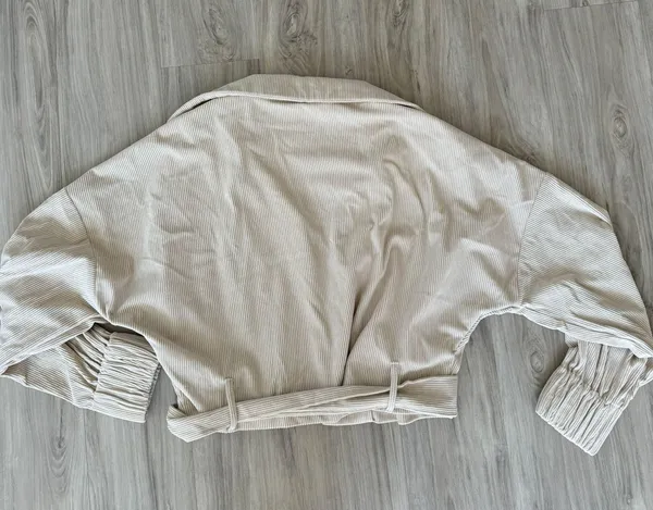 12th Tribe Tan Corduroy Crop Jacket - Image 2