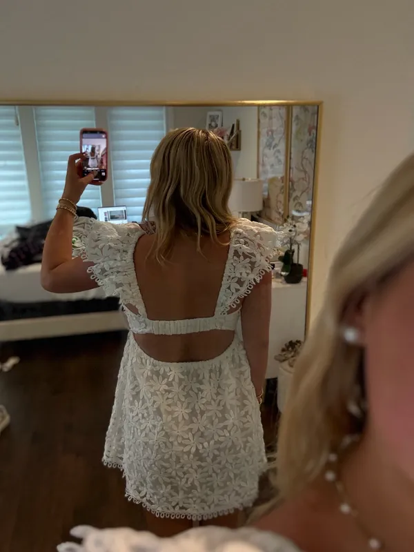 Lost + Wander white floral mini dress - Image 4