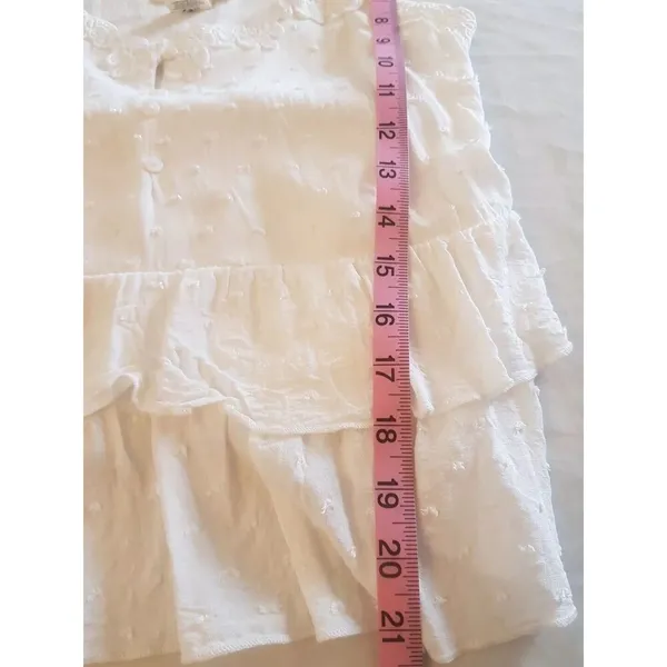 Urban Romantics Womens Blouse Tank Sz Small White Tiered Sleeveless Cottagecore - Image 11