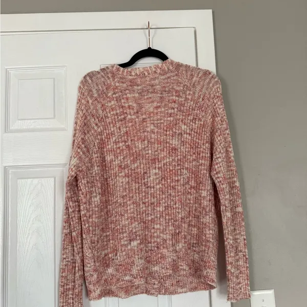 Time and Thru Pink Cardigan Sweater Cozy Front Button Down - Image 8