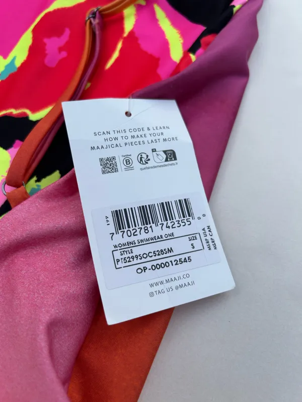 NWT Maaji Reversible Floral & Ombre One Piece Swimsuit Size Small - Image 4