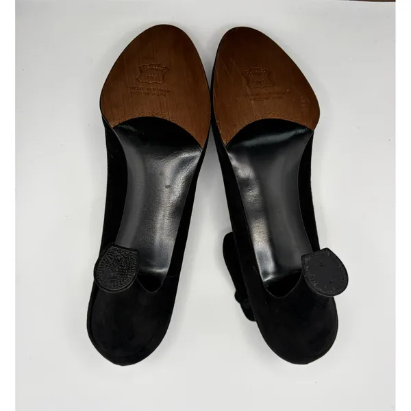Stuart Weitzman Roz & Sherm Black Suede Mary Jane Pumps Jazz Baby 8.5 M Spain - Image 7