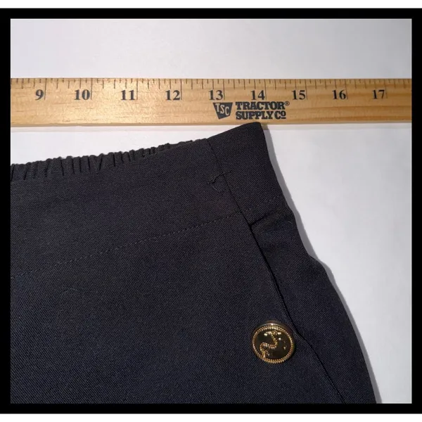 Ellison Sailor Pants Women‎ Large Black Gold Button High Rise Wide Leg Trousers - Image 5