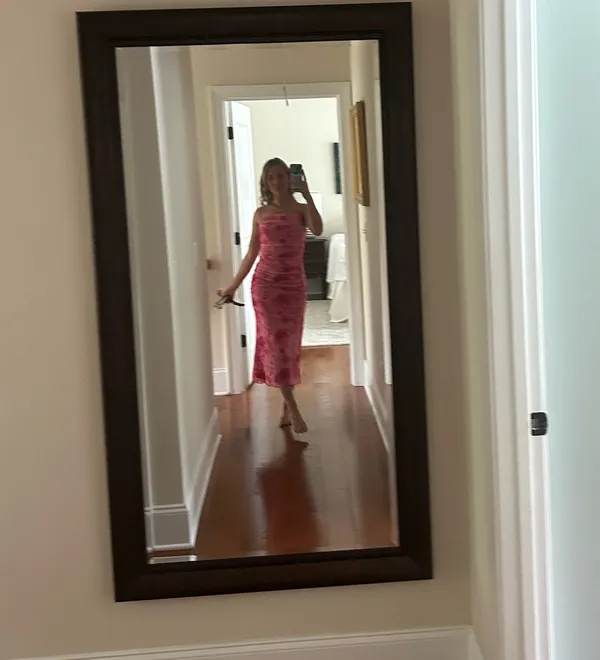 Floral Midi Dress Amazon Pink - Image 4