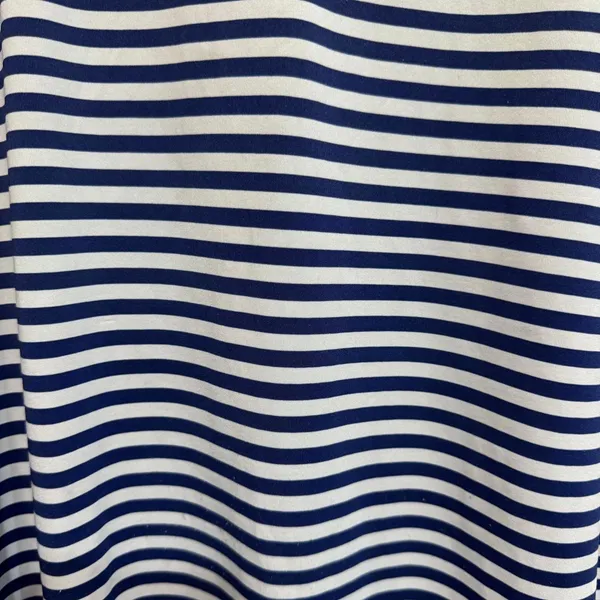 Notations Blue and White Striped Nautical Keyhole Blouse Plus Size XL - Image 5