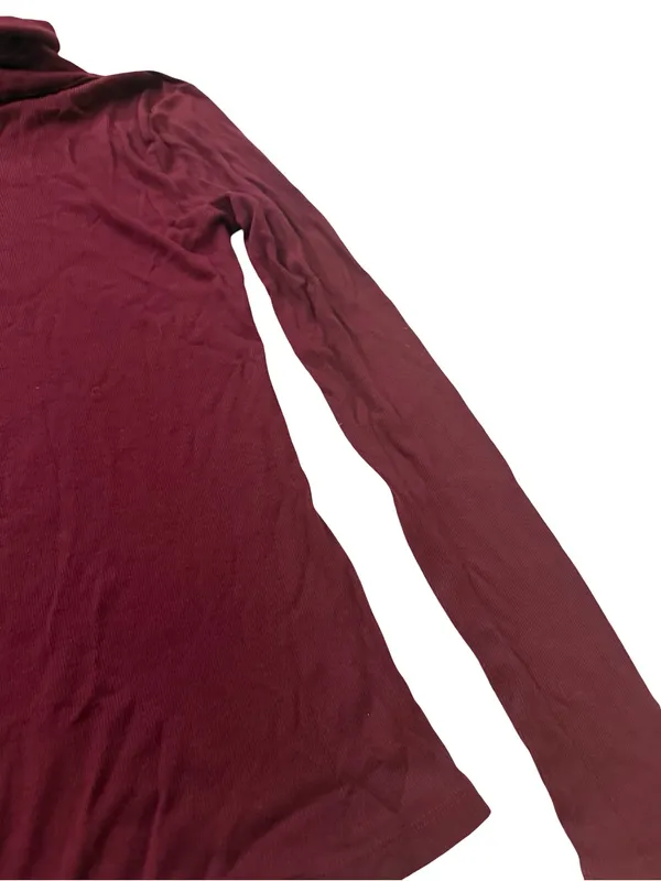 Splendid Burgundy Ribbed Turtleneck Sweater Long Sleeve Top Basic Medium Women's - Image 10