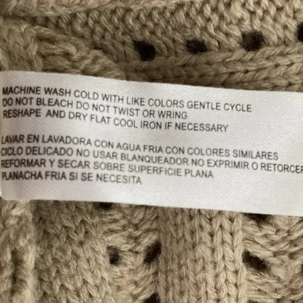 Carolyn‎ Taylor Open Front Tan Open Knit Button Detail Long Sleeve Bell Sz Small - Image 9