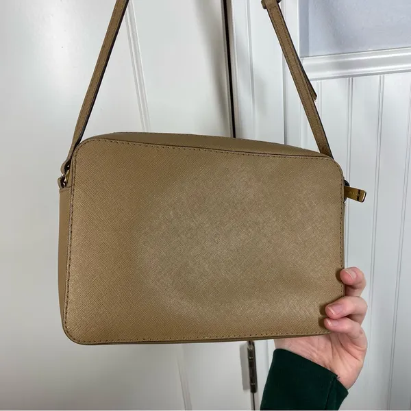 Michael Kors Sandrine Studded Crossbody Purse tan‎ saffiano leather - Image 10