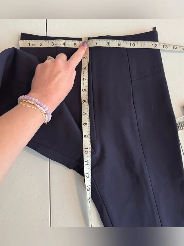 Good American The Boss Pant High Rise Navy Skinny‎ with Zips Size 2 Medium - Image 4