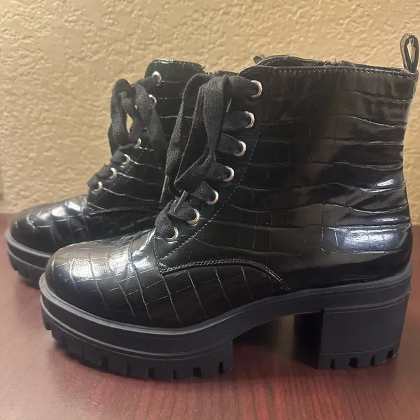 Forever 21 Black Combat Moto Boots - Image 3
