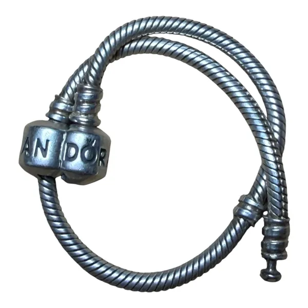 Pandora Moments Snake Chain Bracelet Sterling Silver Barrel Clasp 7.5 Inch - Image 2