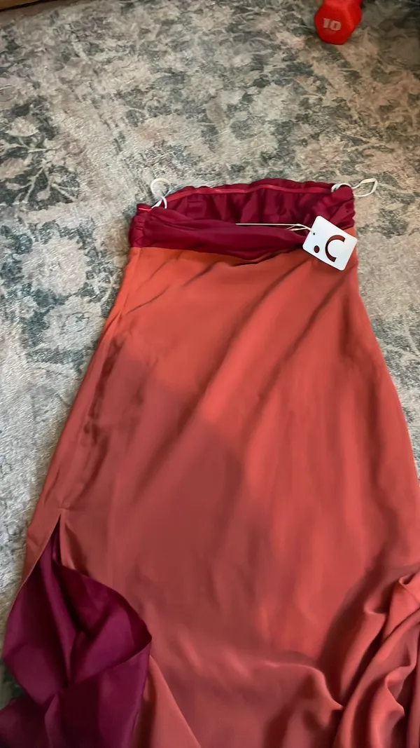 Maxi dress  orange and maroon - Image 4