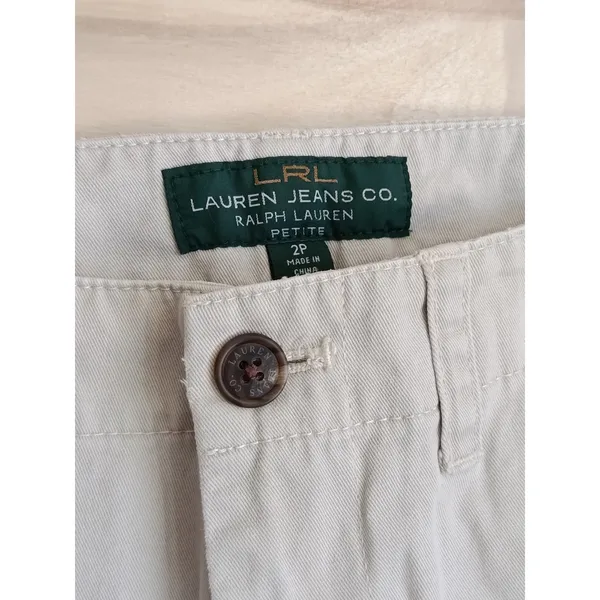Lauren Jeans Co Ralph Lauren Newbury Chino Pants Women 2P Beige Cotton Casual - Image 4