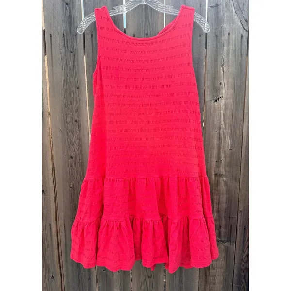 Anthropologie Women's M Knit Feminine Flounced Open Back Mini Dress in Teaberry - Image 4