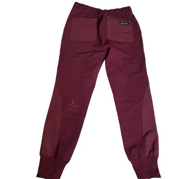 FIGS Disney XS Zamora Jogger Scrub Pants Burgundy Mickey Mouse Maroon CNA RN VET - Image 5