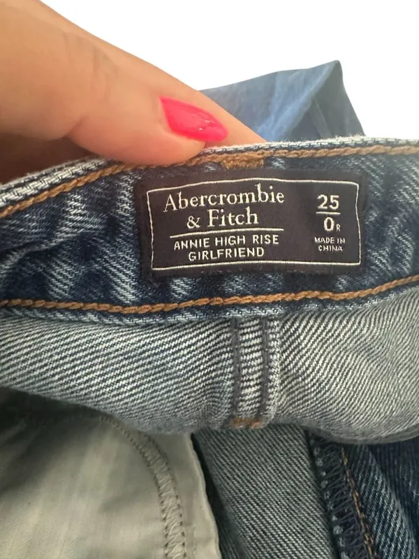ABERCROMBIE & FITCH Annie High Rise Girlfriend Ankle Jeans Size 25 / US 0 - Image 3